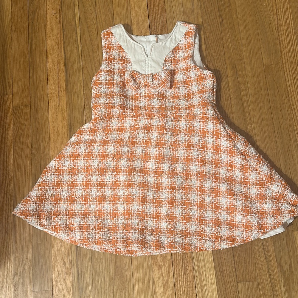 Janie and Jack orange houndstooth